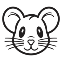 Beautiful Mouse Face Silhouette - Generative Ai png