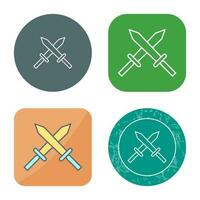 Unique Two Swords Vector Icon