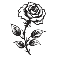 Beautiful Rose Silhouette - Generative Ai png