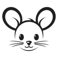 Beautiful Mouse Face Silhouette - Generative Ai png