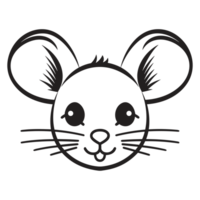 lindo rato face silhueta - generativo ai png