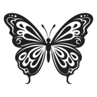 magnifique papillon silhouette - génératif ai png