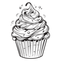 bellissimo Cupcake silhouette - generativo ai png