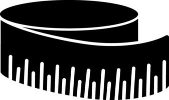 black and white style of measure tape icon in flat style. vector