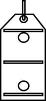 Black line art illustration of a blank tag. vector