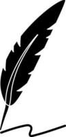 Feather pen icon for writing purpose. vector