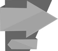 Black and gray ribbon with blank arrow. vector