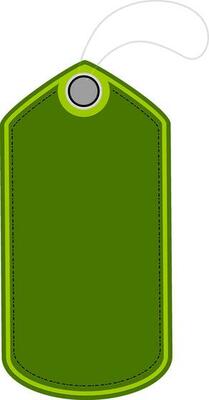 Green price tag or label design.