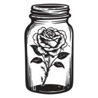 Beautiful Rose Inside Jar - Generative Ai png