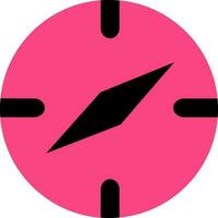 Flat style compass in black and pink color. vector