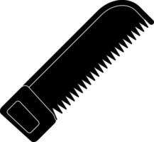 Flat style hacksaw in black color. vector