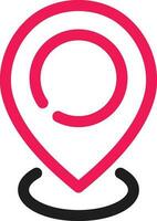 Location Point Line Icon in Pink and Black Color. vector