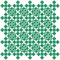 Monochrome floral design pattern in green color on white background. vector