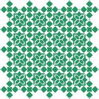 Monochrome floral design pattern in green color on white background. vector