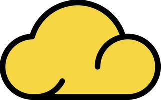 Cloud Icon Or Symbol In Yellow Color. vector