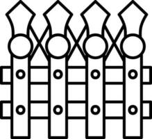 Flat style Fence icon in line art. vector