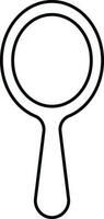 Isolated Hand Mirror Icon In Black Linear Style. vector