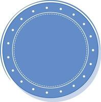 Blank Round Badge Or Label Element In Blue Color. vector