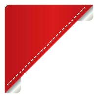 Red Blank Triangle Paper Curl Label Element On White Background. vector