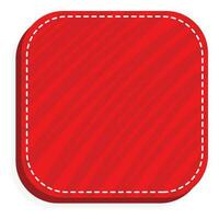 Red Blank Square Label Or Tag Element On White Background. vector