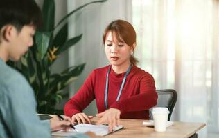businessperson validates and manages business documents and agreements, signing business contract approval of contract documents confirmation or warranty certificate ,employment idea , project review photo