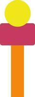 Orange and yellow microphone on white background. vector