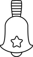 Hand Bell Icon In Black Outline. vector