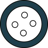 Sewing Button Icon In Teal And White Color. vector