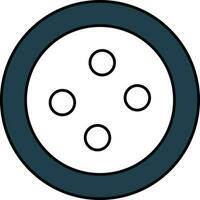 Sewing Button Icon In Teal And White Color. vector