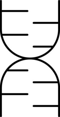 Line art illustration of DNA structure icon.