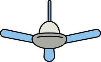 Ceiling Fan Icon in Gray and Blue Color. vector