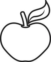 Line art illustration of Apple icon. vector