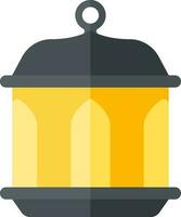 Arabic lantern icon in grey and yellow color. vector