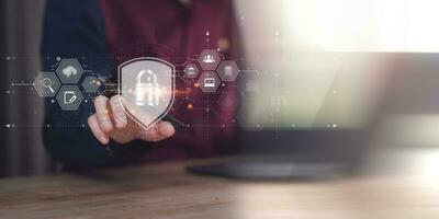 Data protection concept and secure internet security access ,cyber security technology ,Login to the online database with your username and password ,Data protection and privacy with encryption photo