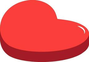 3D shiny red heart on white background. vector