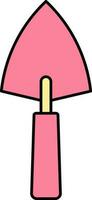 Pink And Yellow Trowel Icon Or Symbol. vector