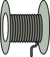 Cable Reel Or Spool Icon In Gray Color. vector