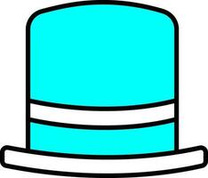 Vector Illustration of Top Hat or Cap Icon in Flat Style.