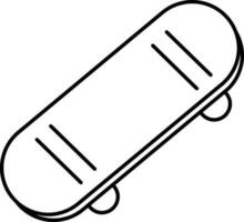 Illustration of Skateboard Icon in Thin Line Art. vector