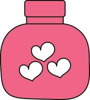 Love Jar Icon In Flat Style. vector