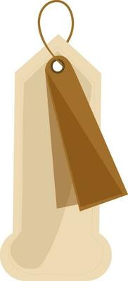 Double price tag illustration in brown color.