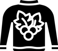 black and white Color Sweater Icon In Flat Style. vector