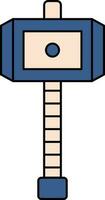 Peach And Blue Thor Hammer Icon Or Symbol. vector