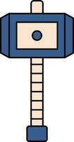 Peach And Blue Thor Hammer Icon Or Symbol. vector