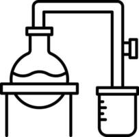 Chemical experiment icon In Thin Line Art. vector