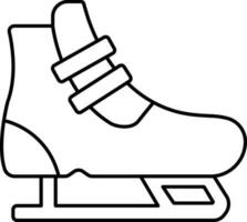 Flat Style Ice Skate Icon In Black Outline. vector