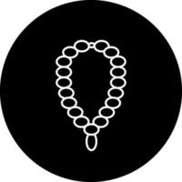 Tasbih Icon In black and white Color. vector