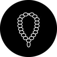 tasbih icono en negro y blanco color. vector