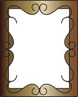 Bronze Floral Rectangular Frame With Space Icon. vector