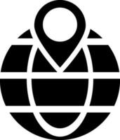 Global location searching icon in black and white color. vector